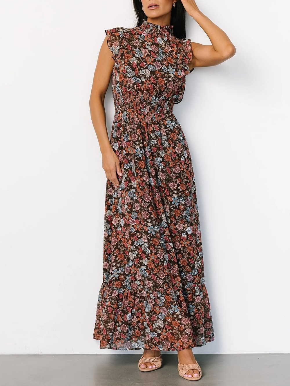 NWT Baltic Born Floral Smocked Waist Maxi Dress Size XL